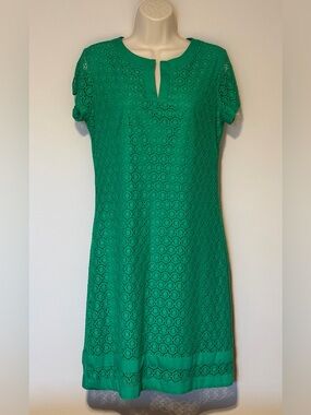 Isaac Mizrahi Emerald Green Lace Midi Dress